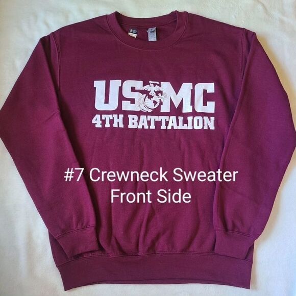 Marine Corps 4th Battalion Large Front and Back Logo Crewneck Sweater - Picture 2 of 5